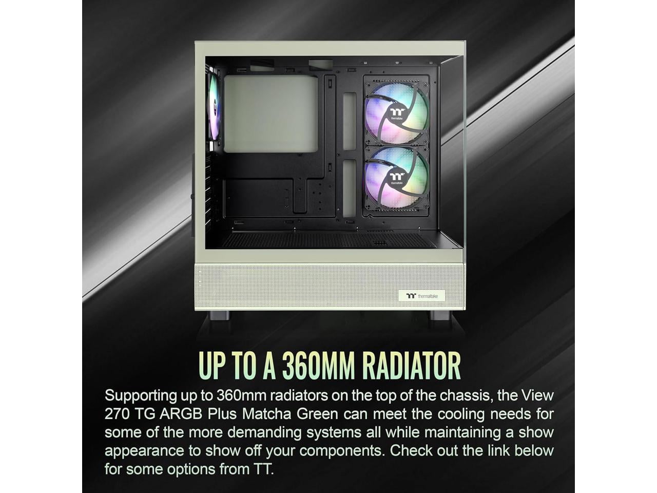 Thermaltake View 270 Plus TG ARGB ATX Mid-Tower Gaming Computer Case Matcha Green (CA-1Y7-00MEWN-01)