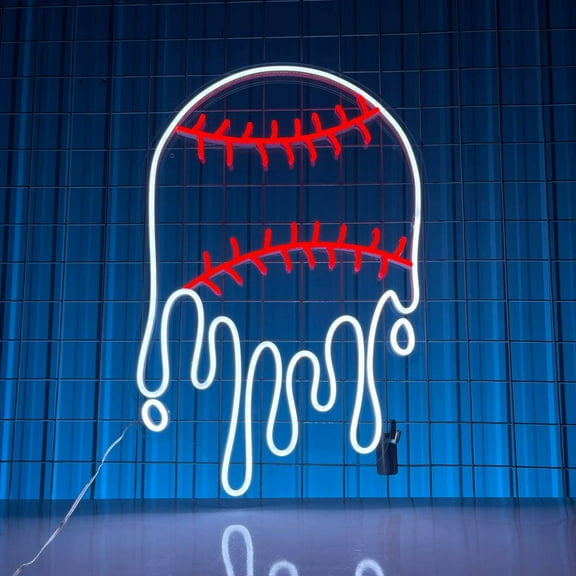 Craftnamesign Baseball Neon Sign, Baseball Club Decor, Baseball Ball LED Sign, Gift For Son
