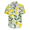 thumbnail image 4 of Yyeselk Men's Casual Beach Shirts Short Sleeve Button Down Tropical Print Shirt Lapel Stylish Comfort Vacation Hawaiian Shirt Yellow S, 4 of 5