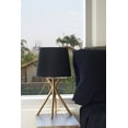 thumbnail image 2 of Kira Home Apollo 19" Bedside Table Lamp + 7W LED Bulb (, 3000K ), Black Fabric Shade, Warm Brass, 2 of 7