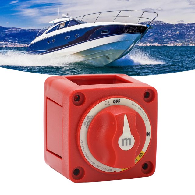 Battery ON Off Disconnect Switch, Marine Battery Selector Switch Compact M10 X 4 Stud for Automotive
