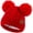 Red, variant on Kids Winte Beanie Hat with Two Pom-Pom for Girls 3-9 Year Old,Black