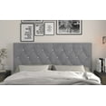 thumbnail image 2 of Home Design Concetta Twin Tufted Upholstered Adjustable Headboard, Silver Gray, Velvet with Diamond Button Tufting, Modern Bedroom Furniture, 2 of 5