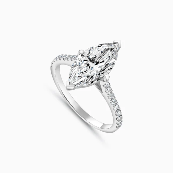 Spot Jewel 2.3 Ct Marquise Cut Diamond Ring - 14K White Gold Plated Rings - Engagement Rings for Women's - Christmas Gifts for Her - Party Wear Diamond Ring - Gorgeous Anniversary Gifts for Her