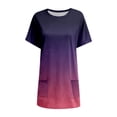 thumbnail image 5 of Jamsmile Women Tshirts Long Tops Summer Loose Pullovers Round Neck T-Shirts Short Sleeve Tunic Tee Shirt With Pockets Tops, 5 of 5