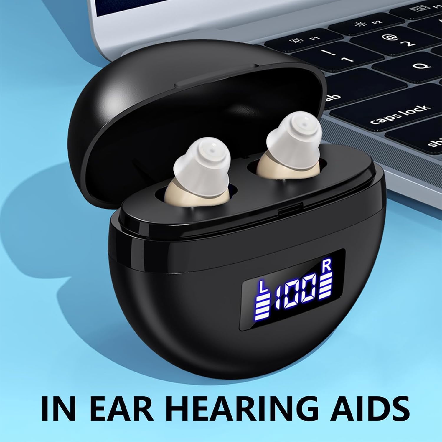 SUWU Hearing Aids, Digital Rechargeable Hearing Aids for Seniors with Noise Cancelling, Hearing Assist Device for Hearing Loss, Mini CIC In Ear Hearing Amplifiers with Display Charging Case