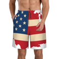 thumbnail image 1 of Balery American Flag Map Traje de Baño Estilo Hawaiano para Hombre, Shorts de Secado Rápido con Bolsillos-XX-Large, 1 of 6