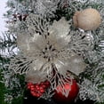 thumbnail image 1 of 10 X árbol de flores con purpurina navideña colgante decoraciones para árboles de fiesta de Navidad, 1 of 1