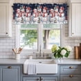 thumbnail image 2 of Christmas Snowman Farmhouse Short Window Curtain Valances, Winter Xmas Snowflakes Cardinal Blue Rod Pocket Kitchen Valances for Living Room Bedroom Bathroom Cafe 54" x 18", 2 of 8