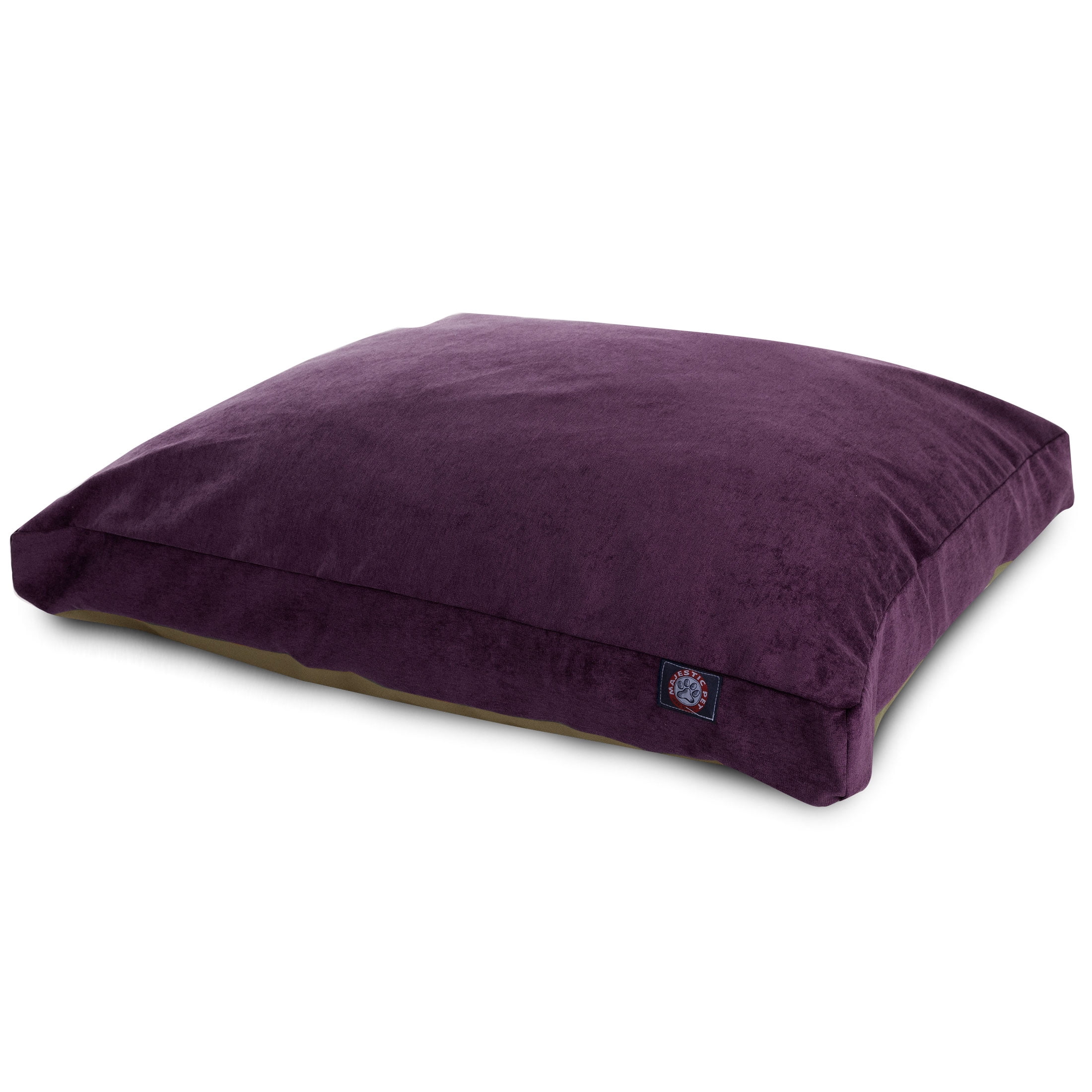 Majestic Pet | Villa Velvet Rectangle Pet Bed For Dogs, Removable Cover, Aubergine, Extra Large