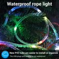 thumbnail image 4 of FrostHike Rope Lights. 33ft 100LED RGB String Lights. 16 Color Changing 12 Modes Waterproof Rope Lights. USB Powered Tube Lights with Remote Control for Halloween. Christmas. Garden. Party. Room Decor, 4 of 5