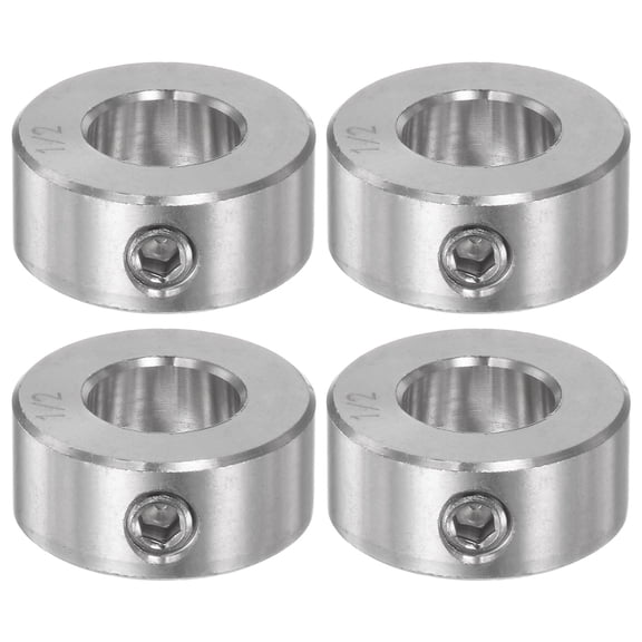 Uxcell 1/2" Bore Stainless Steel Set Screw Shaft Collars, 1" OD, 7/16" Width 4 Pack