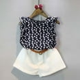 thumbnail image 2 of 2PCS Summer Girls Clothing Set Child Sleeveless Floral T-shirt Top Shorts Clothes Set, 2 of 5