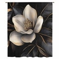 thumbnail image 2 of Black Gold Flower Sheer Curtains 45 Inches Long, Gradient Luxurious Floral Botanical Light Filering Curtains, Breathable Simi Curtain Privacy Drapes for Kitchen Bathroom Small Window Treatment, 2 of 9