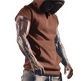 thumbnail image 2 of Men Spring Summer Casual Slim Sleeveless Hooded Beach Shirts Top Blouse Tank Tops With Pockets Men T Shirts Pack V Neck Turtle Neck Top for Men Pack T Shirt T Shirt Pressing compatible with Machine, 2 of 3