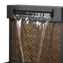 Hi-Line Gift Ltd. Zinc Metal Double-Deck Hollowing Waterfall Fountain W/LEDs