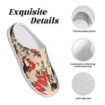 thumbnail image 5 of Wukai Roosters And Peonies Flowers Print Women's Indoor Bedroom Slipper Slip On Shoes, Unisex House Shoes with Anti-Skid Sole for Men, Gift for Women Men-8, 5 of 7