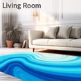 thumbnail image 2 of ODIKA 8x10 Machine Washable Non-Slip Area Rug, Ombre Horizon Waves Gradient Abstract Flow High Traffic Rug with Pad, Blue, 471771, 2 of 8