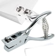 thumbnail image 1 of Oval Manual Hole Puncher For And Craft Use Silver Single Hole Paper Punch Tool 8 Page Capacity Portable Card And Id Paper Punch, 1 of 9