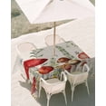 thumbnail image 3 of 60x102 Inch Outdoor Tablecloth with Umbrella Hole Zipper Rectangle Red Mushrooms Rectangular Tablecloths Outside Waterproof Sage Green Eucalyptus Butterflies Plants Patio Table Cover for Picnic Party, 3 of 8