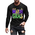 thumbnail image 2 of TIMIFIS Chemises à Manches Longues pour Hommes Mardi Gras Mode Décontractée Carnaval Imprimé Col Rond T-Shirt Léger Pull Tops de Fête, 2 of 5