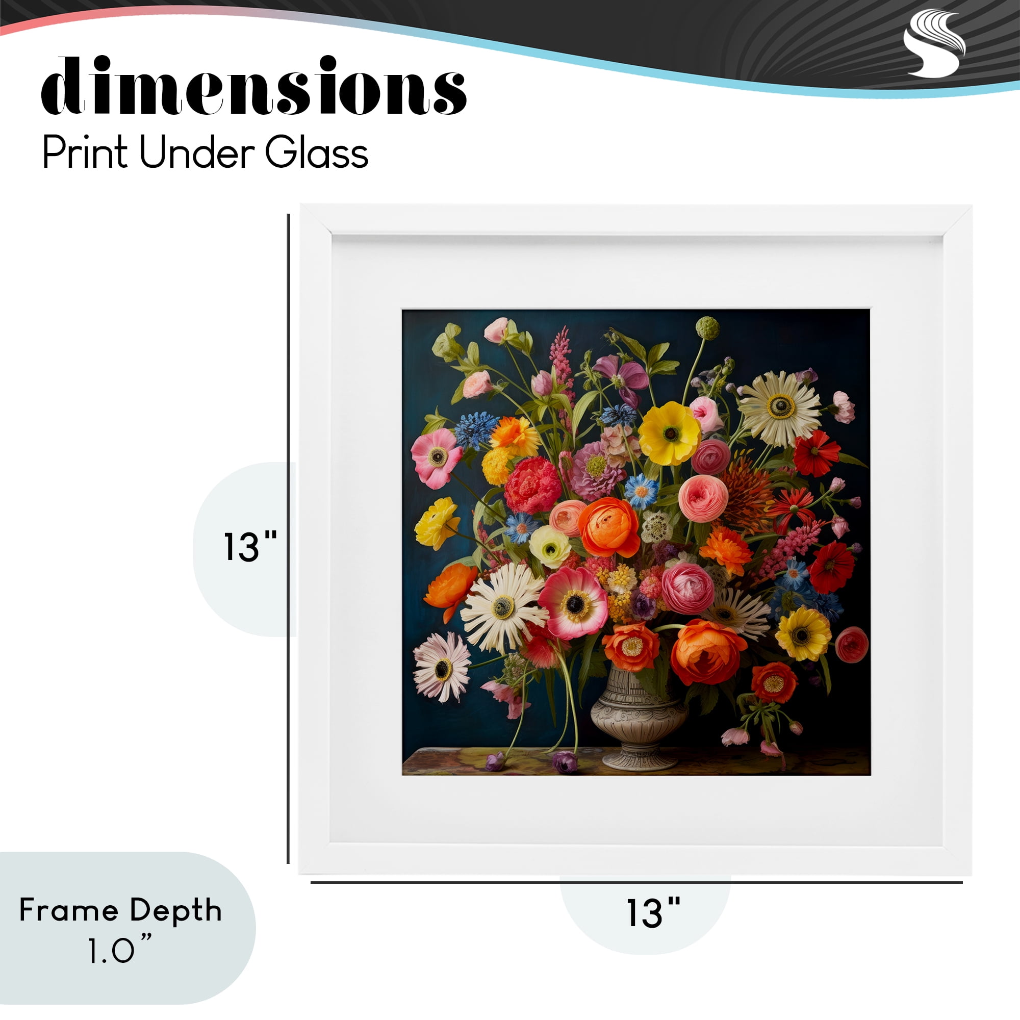 Stupell Industries Harmonious Garden Bouquet White Framed Print Under Glass, design by Lazar Studio