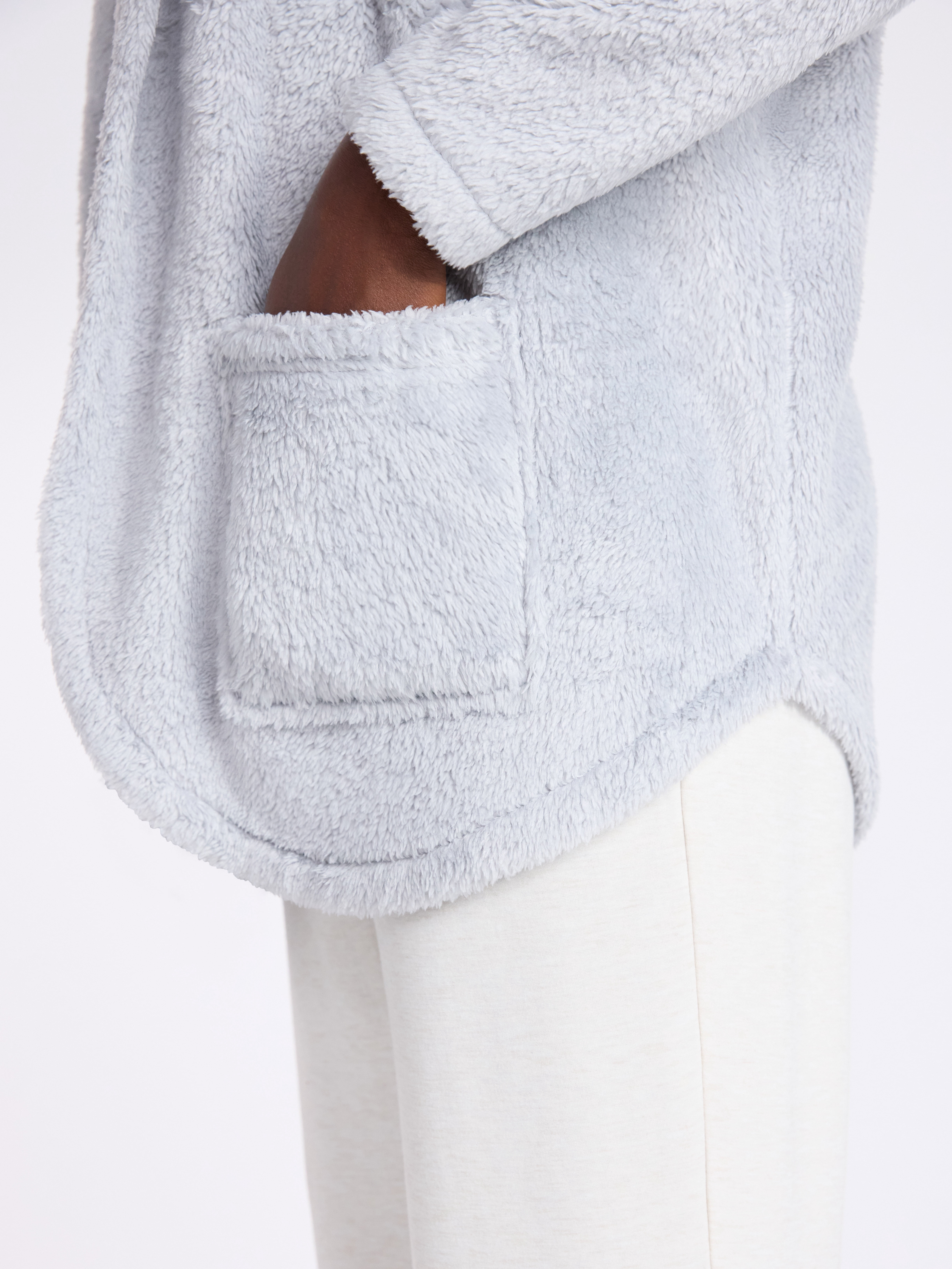 Joyspun Women’s Plush Sleep Cardigan, Size XS-3XL