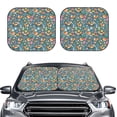 thumbnail image 2 of Disketp 2 Piece Foxes And Birds In Forest Pattern Windshield Sunshades,Folding Windshield Sun Shade For Car Suv Trucks Sedan,Blocks Uv Rays Sun Visor Protector-Medium, 2 of 7