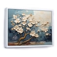 thumbnail image 3 of Designart "Orchid Garden Blue and White Tree VI" Oversized Landscapes Framed Wall Art - Country Gold Tree Entryway Framed Wall Art Print, 3 of 7