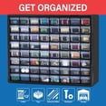 thumbnail image 3 of 64-Drawer Plastic Storage Cabinet for Garage Organization, Bead and Building Brick Organizer, Teacher Toolbox, Makeup Storage, 20" W x 6" D x 16" H, Black, 3 of 17