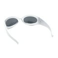 thumbnail image 4 of Retro Futurism Wrap Sport Thick Plastic Oval Sunglasses Silver - Black, 4 of 4