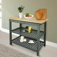 thumbnail image 3 of Kitchen Island Bar Station with Hardwood Counter Top - Slate Gray, 3 of 12