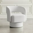 thumbnail image 3 of Sutton Mid-Century Modern Upholstered Split-Back Curved Sculpture Swivel Accent Chair, 3 of 10