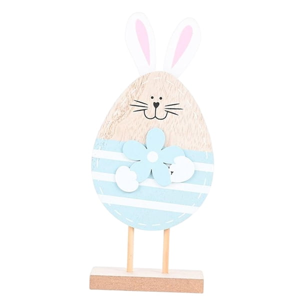 Adornos de conejo de Pascua, decoración de Pascua, figura de conejo coleccionable Azul