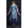 thumbnail image 5 of Bimba Blue Print Shibori Women Kurtas Ethnic Printed Asymmetric Summer Wear Tops For Women Large, 5 of 6