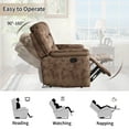 thumbnail image 5 of Bonzy Home Fabric Manual Loveseat Recliner with Center Console, Hidden Storage & Cup Holders — Dual Manual Reclining Sofa for Living Room & Meeting Room, 5 of 7