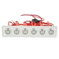 thumbnail image 1 of 6 Gang Switch Panel, Rustproof Stainless Steel Marine Boat Switch Panel Blue LED Backlight With Label Stickers For Car RV Yacht, 1 of 8