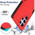 thumbnail image 3 of for Samsung Galaxy S22 Ultra Case: Dual Layer Protective Heavy Duty Cell Phone Cover Shockproof Rugged with Screen Protector - Military Protection Bumper Tough - Samsung Galaxy S22 Ultra 5G, Red, 3 of 16