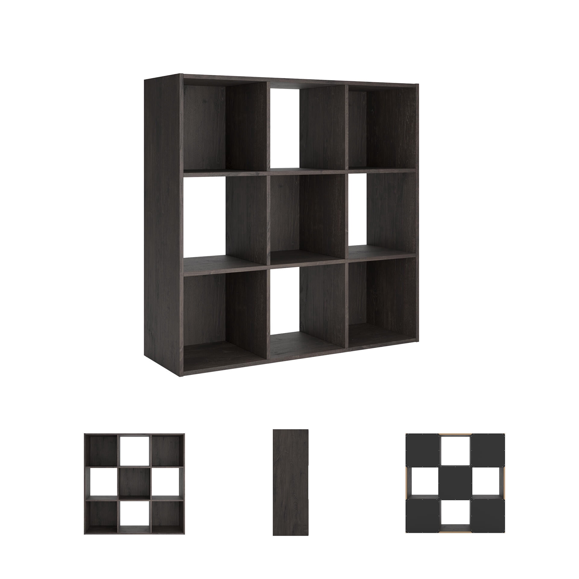 Signature Design by Ashley Piperton 9 Cube Storage Organizer with Charcoal Finish