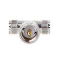 thumbnail image 3 of Para conector RF triple UHF macho PL259 en forma de T a 2 UHF hembra SO239, coaxial de 3 vías, 3 of 5