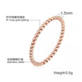 thumbnail image 6 of K-KED Stainless Steel Simple Twisted Tail Women's INS Cool Wind Rings Size 4-9-8-Gold, 6 of 7