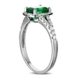 thumbnail image 2 of Halo Art Deco Green Emerald 7x5mm Green Emerald Cut 1.75 Carat And Moissanite Diamond Engagement Ring in 10k White Gold, 2 of 5
