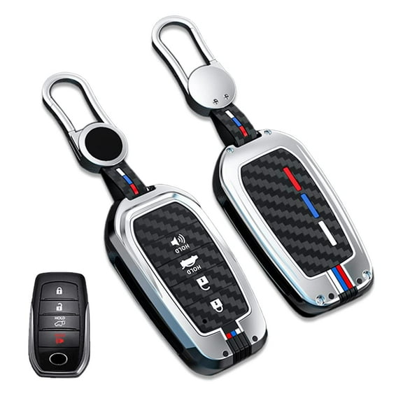Zinc Alloy Key Fob Cover Shell Compatible for Toyota Land Cruiser, 4Runner, RAV4, Camry, Highlander 2019-2022 Case Protector