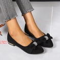 thumbnail image 5 of BXSRUTA Women's Casual Bow Loafers Stretchy Knit Comfort Flat Shoes Soft Sole Everyday Breathable Rhinestone, 5 of 8