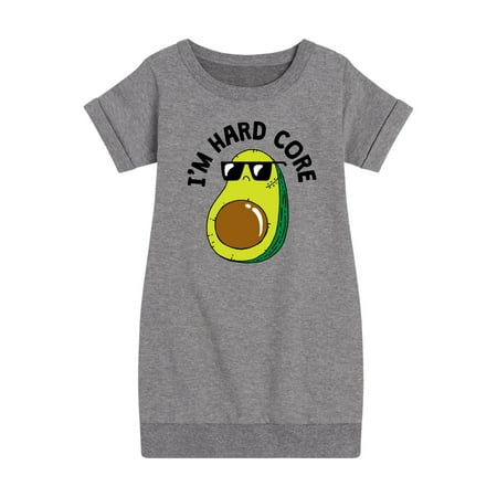 

Instant Message - I m Hard Core - Avacado Pit Cool - Toddler & Youth Girls Fleece Dress