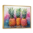 thumbnail image 2 of Designart "Dotted Pineapples in the Tropics II" Food & Beverage Floater Framed Canvas Art Print, 2 of 7