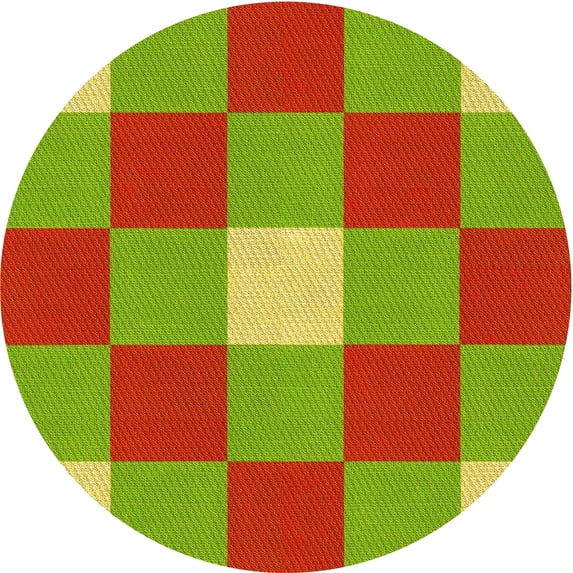 Ahgly Company Machine Washable Indoor Round Transitional Mahogany Brown Area Rugs, 4' Round