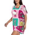 thumbnail image 2 of Saiise Sanrio Bd Pajamas Sets for Women Soft Short-Sleeved Pjs with Lounge Shorts Two Piece Sleepwear S-4XL, 2 of 7