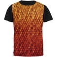 thumbnail image 1 of Halloween Red Fire Dragon Rider Armor All Over Mens Black Back T Shirt, 1 of 1