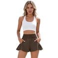 thumbnail image 5 of Athletic Shorts for Women Summer High Waisted Boho Ruffle Shorts with Pockets Quick Dry Running Gym Flowy Short, XL, 5 of 7